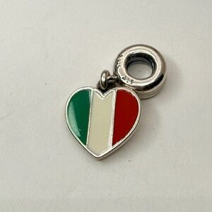 Pandora S925 ALE Italy Flag Heart Dangle Charm